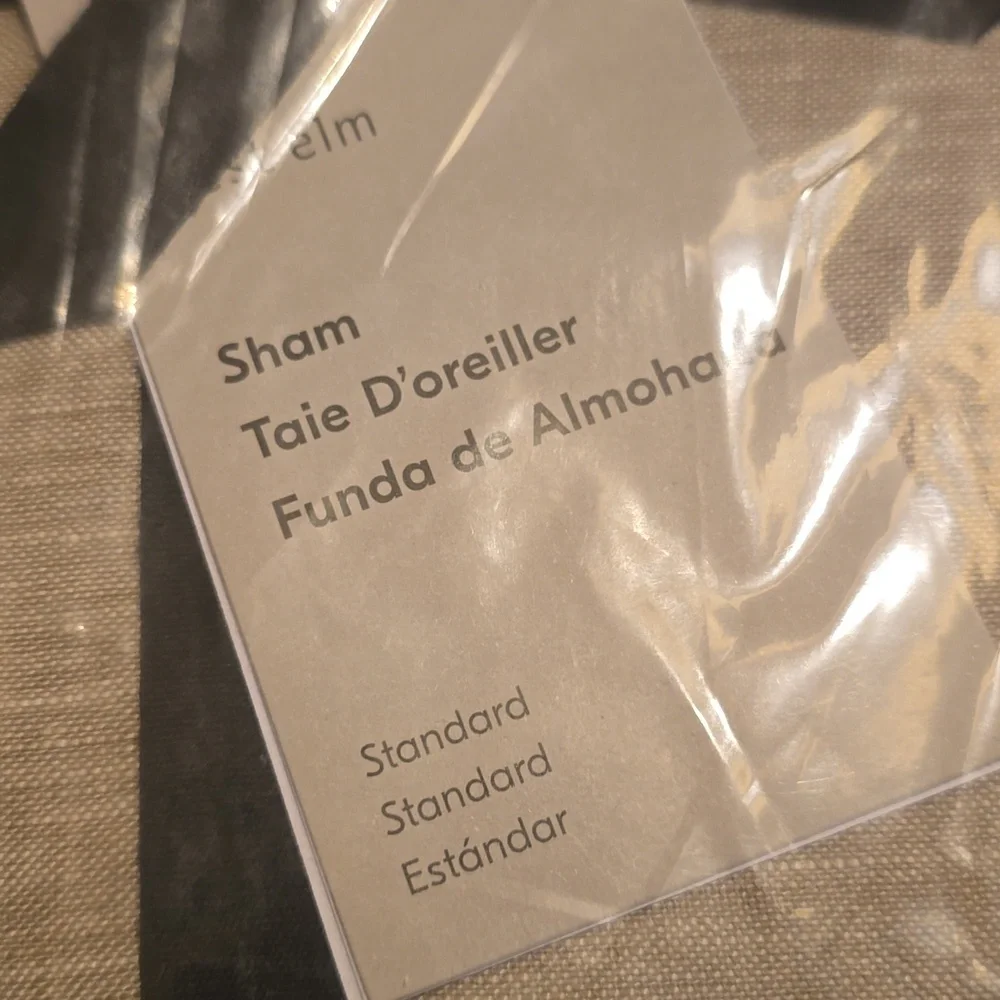 West Elm European Flax Linen Standart Sham,Retail Price $54.00US,Color Dark Flax